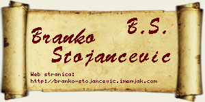 Branko Stojančević vizit kartica